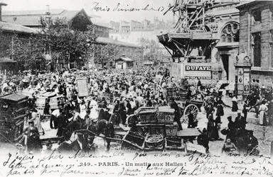 Postkarte von Les Halles, Paris, vor 1914