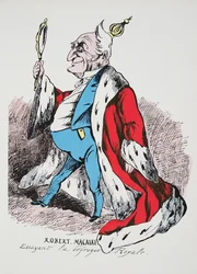 Robert Macaire - probiert die königliche Kleidung, aus Histoire de la Troisieme Republique, Bd. I, l