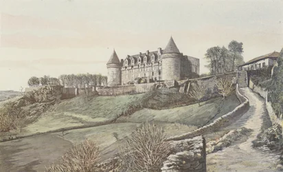 Rochechouart, Schloss, Gesamtansicht Südosten