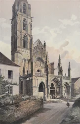 Saint-Pere-sous-Vezelay, Kirche, Fassade NW (vor der Restaurierung)