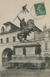 Statue von Wilhelm dem Eroberer, Falaise, Normandie. Postkarte von 1913.