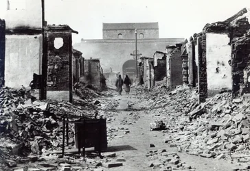 Die Zerstörung in China während des Boxeraufstands von 1900