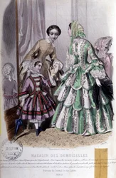 2 Frauen und ein Mädchen: Mode - in „Magazine des damoiselles“, 25. Mai