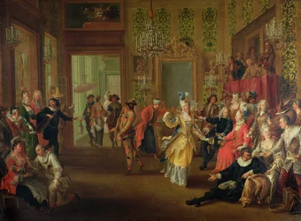 Ein Bal Pare während des Karnevals, ca. 1710