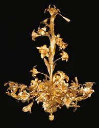 Französischer Bronze- und Messing-Kronleuchter mit acht Lichtern, zweite Hälfte des 19. Jahrhunderts