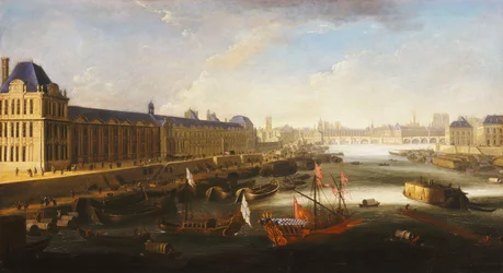 Ein Blick auf Paris und die Seine nach Osten vom Pont Barbier, ca. 1668