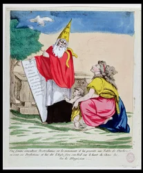 Eine Frau konsultiert Michel Nostradame (Nostradamus) (1503-66), Januar 1790