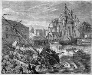 Ein Boot kenterte unter dem Gewicht seiner Insassen auf dem Brüsseler Kanal, Belgien