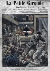 Eine ermordete Familie: Mord an der Familie Leblond durch Caillard, einen Wahnsinnigen, in Nassandres, in der Nähe von Bernay. Titelblatt von 