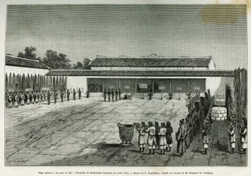 Eine Anhörung am Hof von Hue (Vietnam), Empfang der französischen Botschaft, 14. April