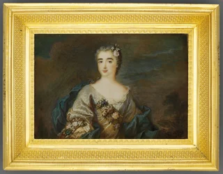 Eine Dame namens Louise-Jeanne de Durfot, Duchesse de Mazarin et de la Meilleraye, ca. 1750