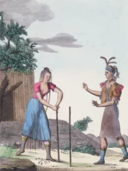 Eine Hochzeitszeremonie bei den Creek-Indianern, um 1811