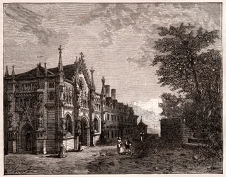 Abtei Hautecombe - Savoyen - Gravur in „La France illustree: geographie, histoire, administration statistique“ von V.A. Malt-Brown. 1884