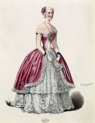 Schauspielerin Eugenie Doche in der Titelrolle in Die Kameliendame, Drama von Alexandre Dumas fils, Frankreich