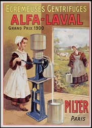 Werbung für Alfa-Laval Sahneabscheider, 1905