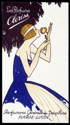 Werbekarte für Oleriss-Parfums von der Parfümerie Générale du Dauphiné