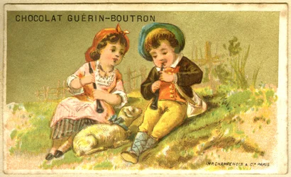 Werbechromolithografie von Guérin Boutron Schokoladen (Chromolithografie)