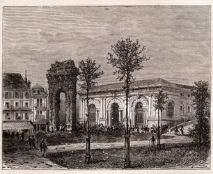 Aix-les-Bains - Savoyen - der römische Bogen von Campanus - Gravur in „La France illustrée: Geographie, Geschichte, Verwaltung, Statistik“ von V.A. Malt-Brown. 1884