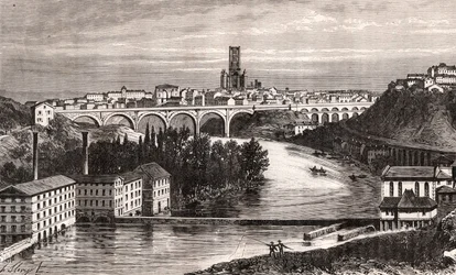 Albi - Languedoc-Roussillon-Midi-Pyrenee - Gravur in „La France illustree: geographie, histoire, administration statistique“ von V.A. Malt-Brown. 1884