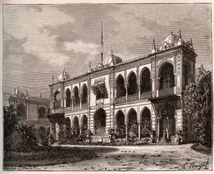 Algier - Palais du Gouverneur in Mustapha - Gravur in „La France illustree: geographie, histoire, administration statistique“ von V.A. Malt-Brown. 1884