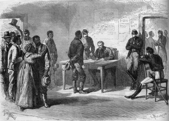 Amerikanischer Bürgerkrieg (1861-1865): Schwarze Freiwillige treten in die Armee von General Grant (Nordstaaten) ein