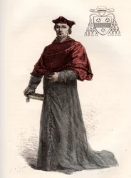 Antoine Duprat, französischer Kardinallegat (1463-1535) - Kardinal Antoine Duprat (1463-1535) - Gravur aus „L