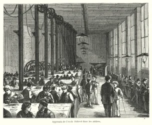 Lehrlinge in den Werkstätten der Ecole Diderot in Paris, Frankreich