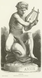Arion reitet auf einem Delfin