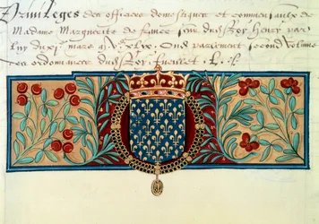 Wappen von Frankreich (umgeben vom Halsband des Ordens von Saint Michel und überragt von der Königskrone)