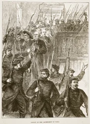 Verhaftung des Erzbischofs von Paris, März 1871, Illustration aus Cassells Geschichte des Krieges zwischen Frankreich und Deutschland, 1870-1871