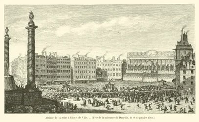 Ankunft der Königin im Hotel de Ville, Feier zur Geburt des Dauphins, 21. und 23. Januar 1782