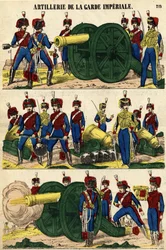 Artillerie der kaiserlichen Garde. Epinal-Bild 19. Jahrhundert