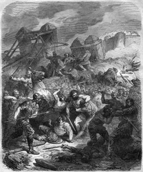 Schlacht von Alesia, Gallische Kriege, 52 v. Chr. (Gravur)