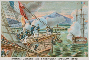 Bombardierung von San Juan de Ulua, Mexiko, durch die Franzosen, 1838