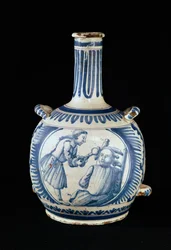 Flasche, die einen Zahnarzt darstellt