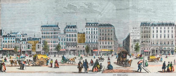 Boulevard Saint-Denis Südseite - Rue Saint Martin - Gravur in „Tableau-de-Paris“ von Edmond Texier 1852