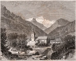 Brides-les-Bains - Savoie - Gravur in „France illustrée: Geographie, Geschichte, statistische Verwaltung“ von V.A. Malt-Brown. 1884