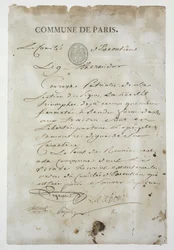 Aufruf von Maximilien de Robespierre zur Teilnahme an der Kommune, 9. Thermidor Jahr 2 (27. Juli 1794)