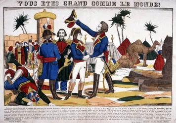 Kampagne (Expedition) von Ägypten (1798-1801) unter der Leitung von Napoleon Bonaparte im Jahr 1799. Bild von Epinal