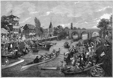 Kanufahren auf der Seine bei Joinville-le-Pont