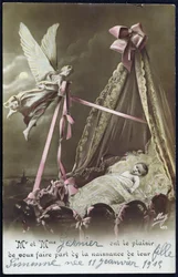 Karte zur Ankündigung der Geburt eines Babys, 11. Januar 1915