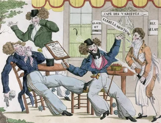 Karikatur des Cafe des Varietes, frühes 19. Jahrhundert