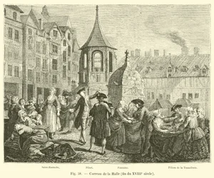Marktplatz der Halle, Ende des 18. Jahrhunderts