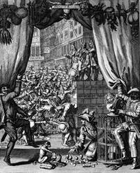 Karikatur über das System von John Law, Rue Quincampoix