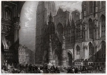 Kathedrale von Rouen (Gravur, ca. 1850)