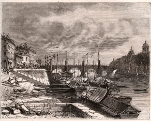 Chalon-sur-Saône - Saône-et-Loire - Gravur in „La France illustrée: Geographie, Geschichte, statistische Verwaltung“ von V.-A. Malt-Brown. 1884