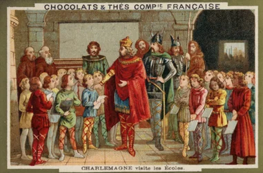 Karl der Große besucht eine Schule