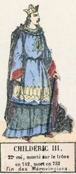 Childerich III., 22. König, bestieg den Thron 742, gestorben 752, Ende der Merowinger