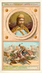 Chilperich II. und Karl Martell besiegen die Mauren bei Poitiers, 732