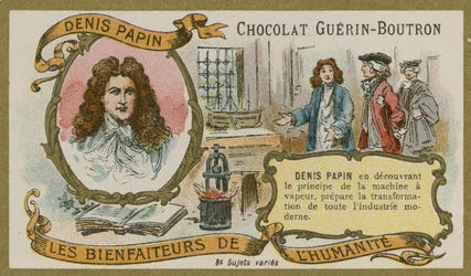 Chocolat Guérin-Boutron Werbekarte, Denis Papin